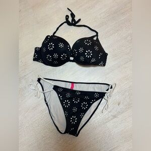 Victoria's Secret Black and White Floral Bikini